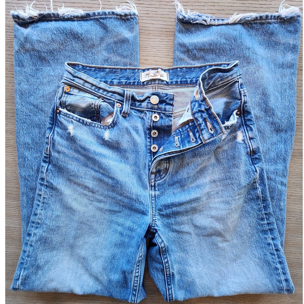 Madewell Low-Slung Baggy Jeans Distressed Wide Leg Denim Gritty Boho Skatercore